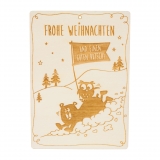 Holzkarte „Frohe Weihnachten und …“